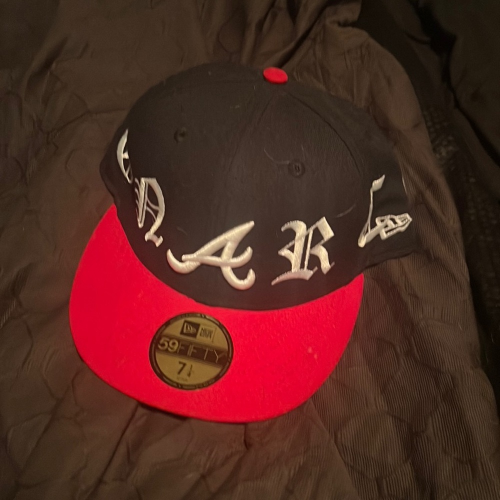 Freshly embroidered Atlanta hat